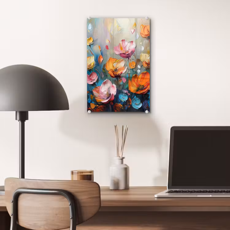 Glas schilderij - Klaprozen - Bloemen - Kunst - Botanisch — 7