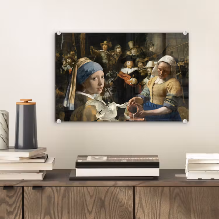 Glas schilderij - Schilderij - Oude Meesters - Zwaan — 1