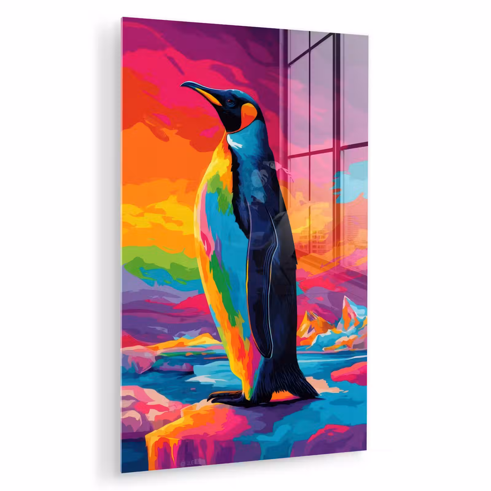 Glas schilderij - Ijsschots - Pinguïn - Abstract - Lucht — 1