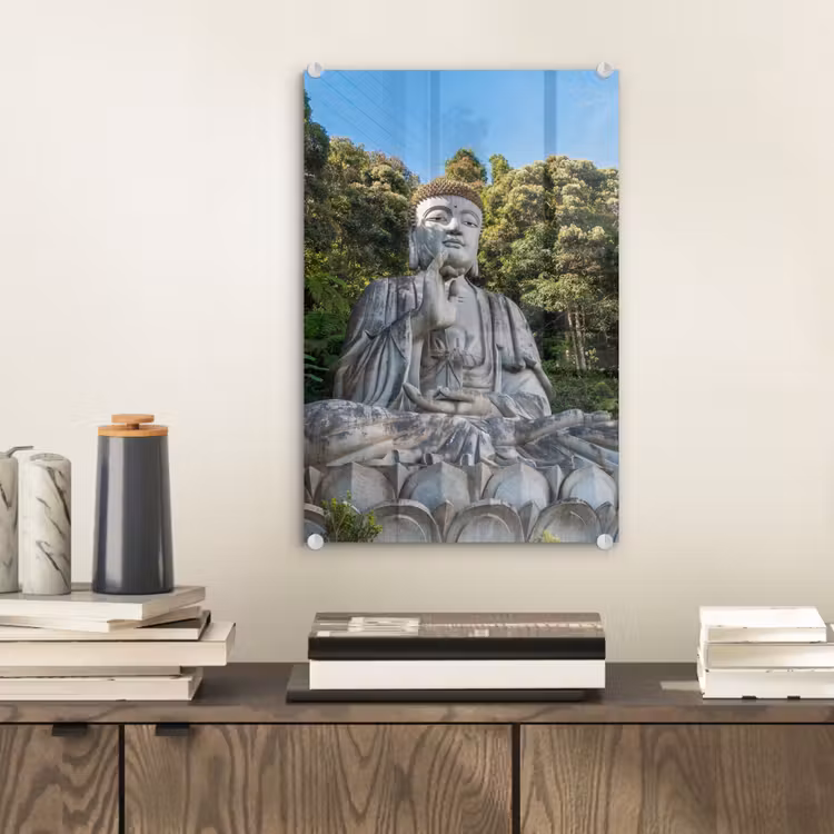 Glas schilderij - Boeddha beelden - Jungle - Buddha - Spiritualiteit - Mediteren — 2