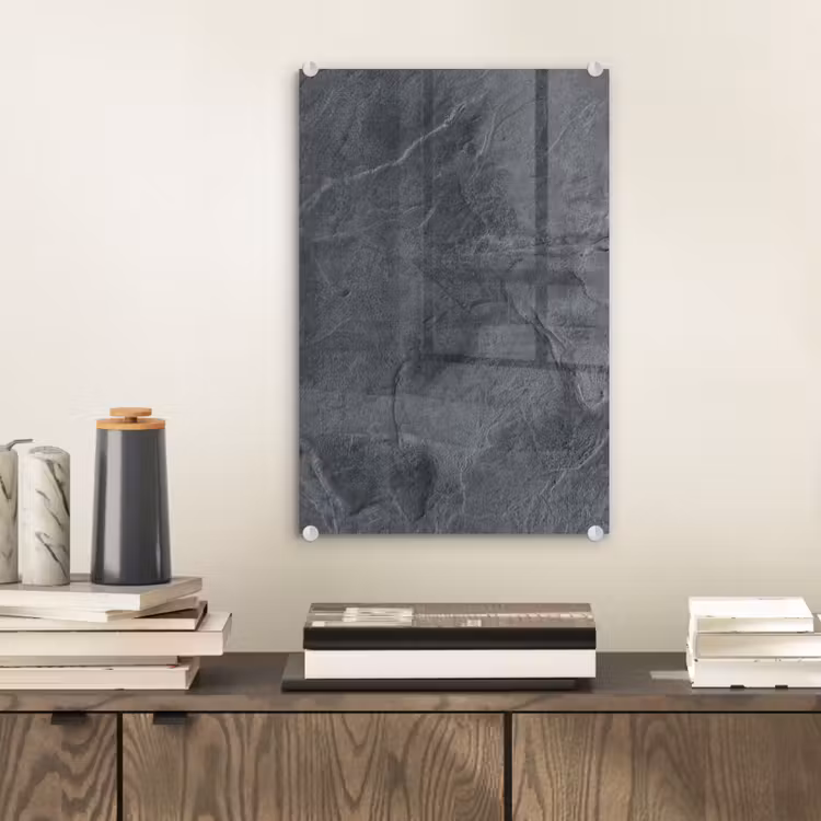 Glas schilderij - Grijs - Beton - Leisteen - Structuur - Retro — 1