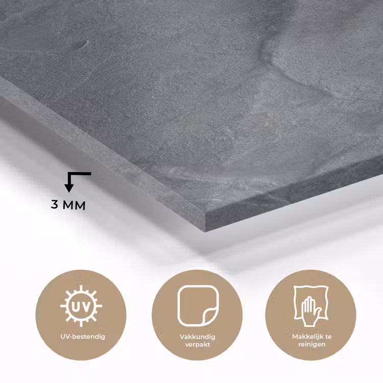 Glas schilderij - Grijs - Beton - Leisteen - Structuur - Retro — 2