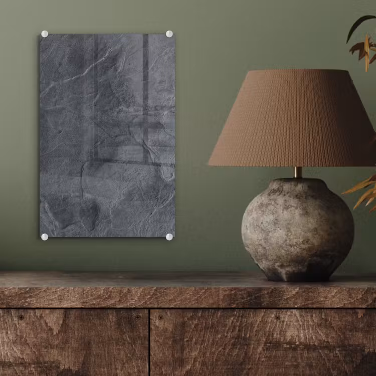 Glas schilderij - Grijs - Beton - Leisteen - Structuur - Retro — 3