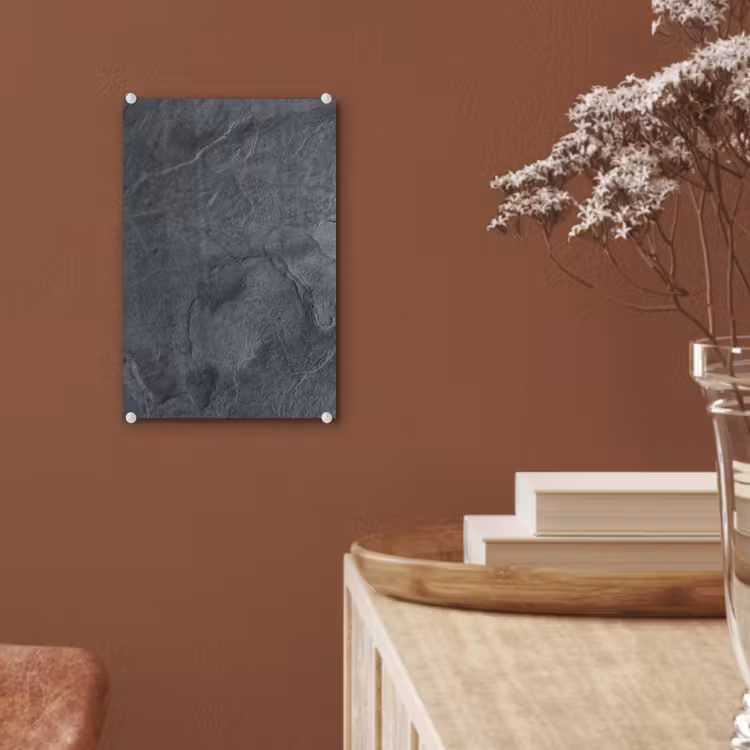 Glas schilderij - Grijs - Beton - Leisteen - Structuur - Retro — 5