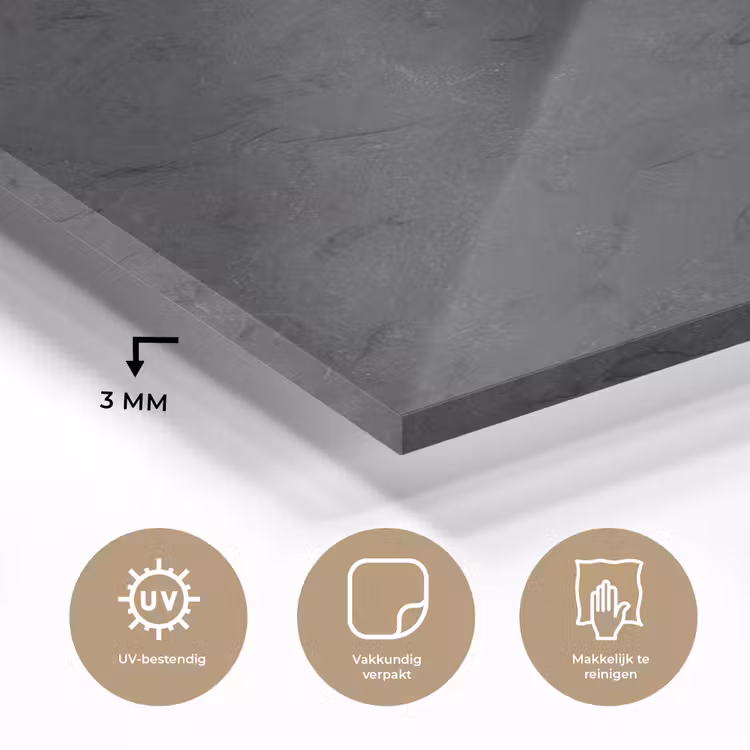 Glas schilderij - Grijs - Cement - Beton - Industrieel - Structuur — 2