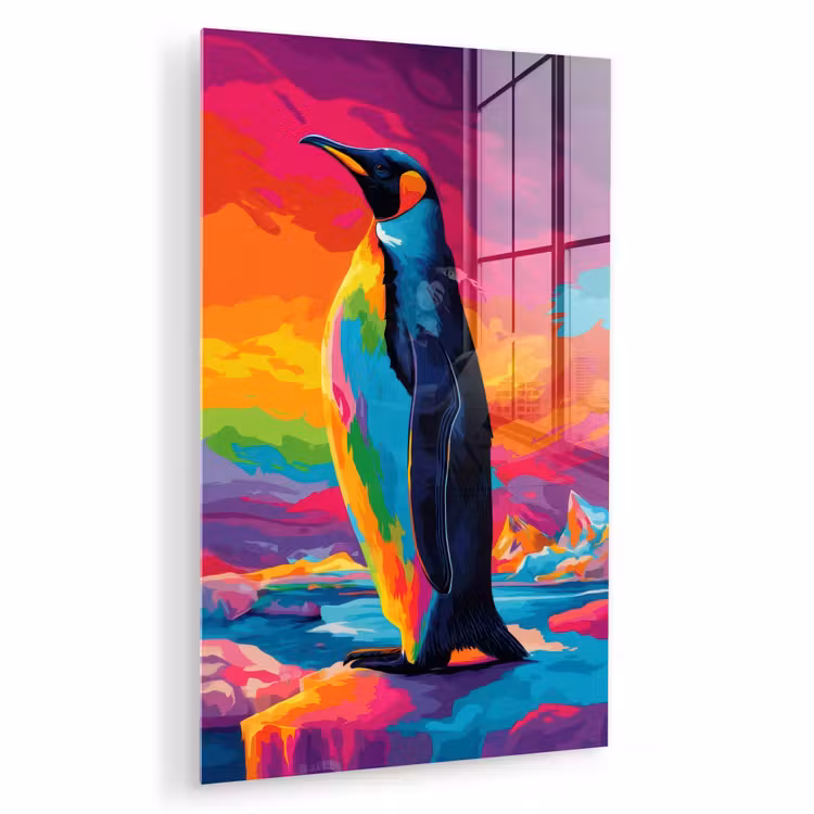Glas schilderij - Ijsschots - Pinguïn - Abstract - Lucht — 1