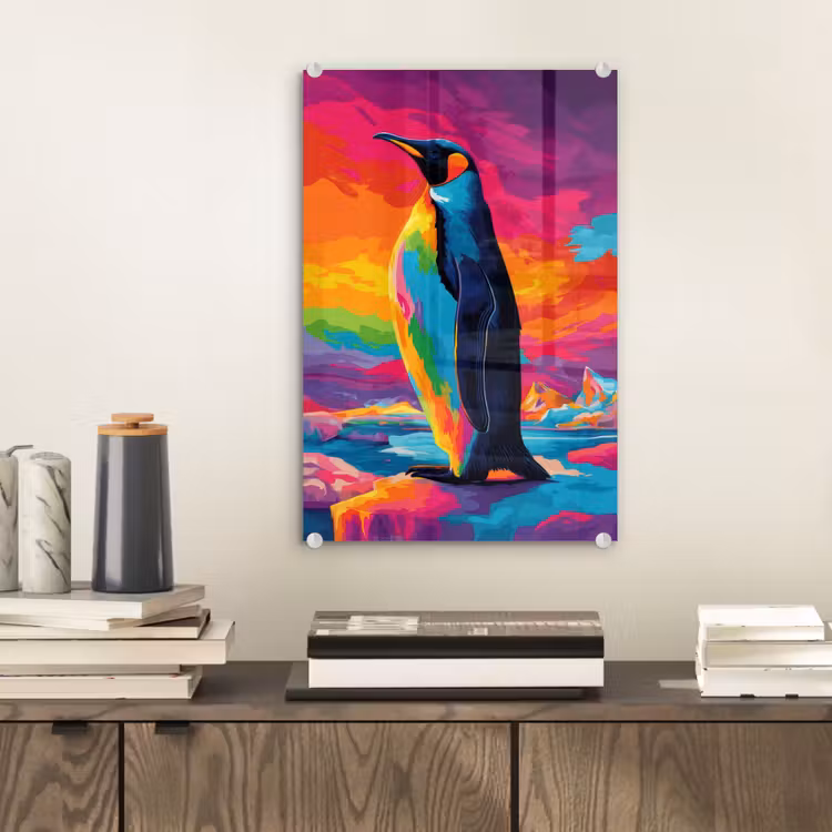 Glas schilderij - Ijsschots - Pinguïn - Abstract - Lucht — 2