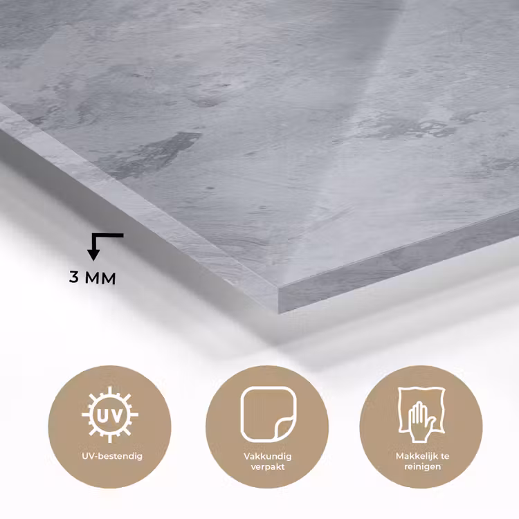 Glas schilderij - Leisteen - Beton - Retro - Structuren - Grijs - Rustiek — 2
