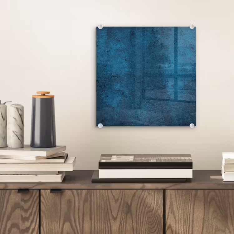 Glas schilderij - Natuursteen - Beton - Steen - Blauw — 1