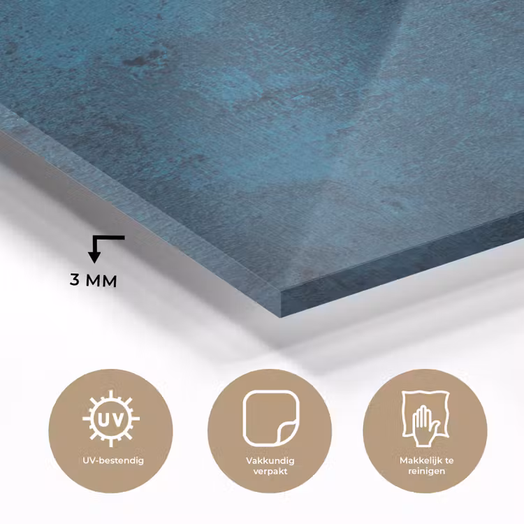 Glas schilderij - Natuursteen - Beton - Steen - Blauw — 2
