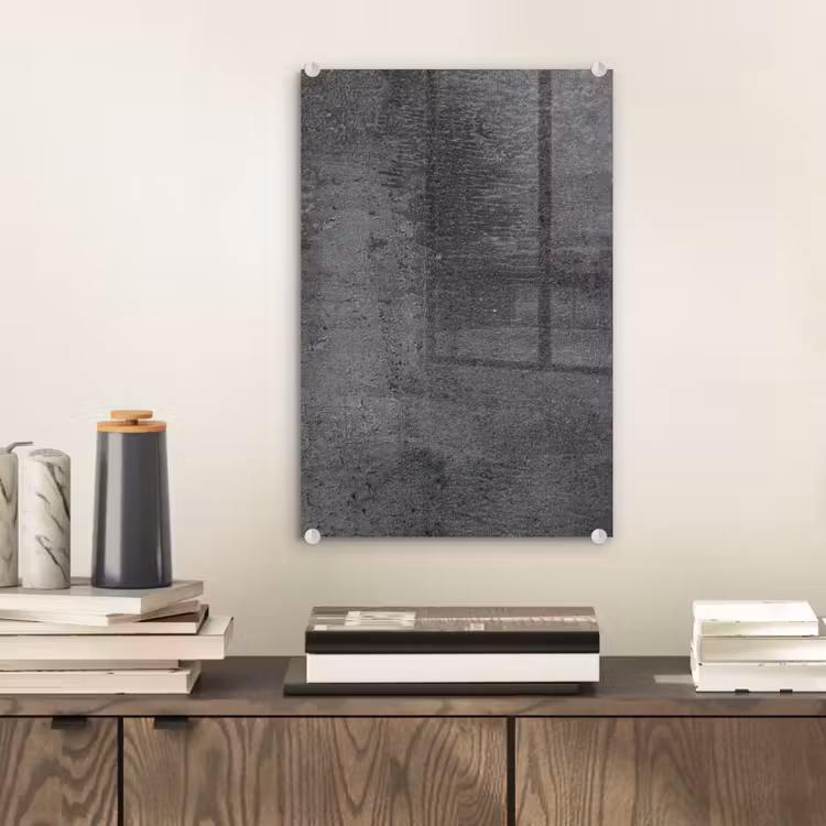 Glas schilderij - Structuur - Beton - Grijs - Industrieel - Rustiek — 1