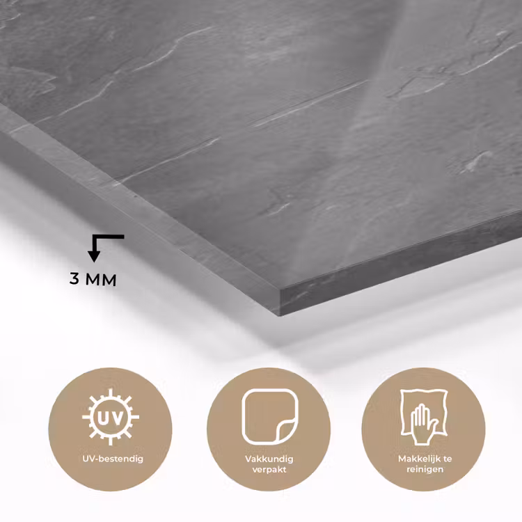 Glas schilderij - Structuur - Cement - Beton - Grijs - Vintage — 2