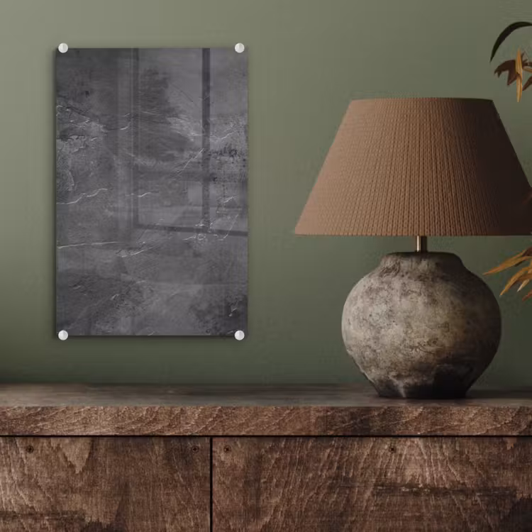 Glas schilderij - Structuur - Cement - Beton - Grijs - Vintage — 3