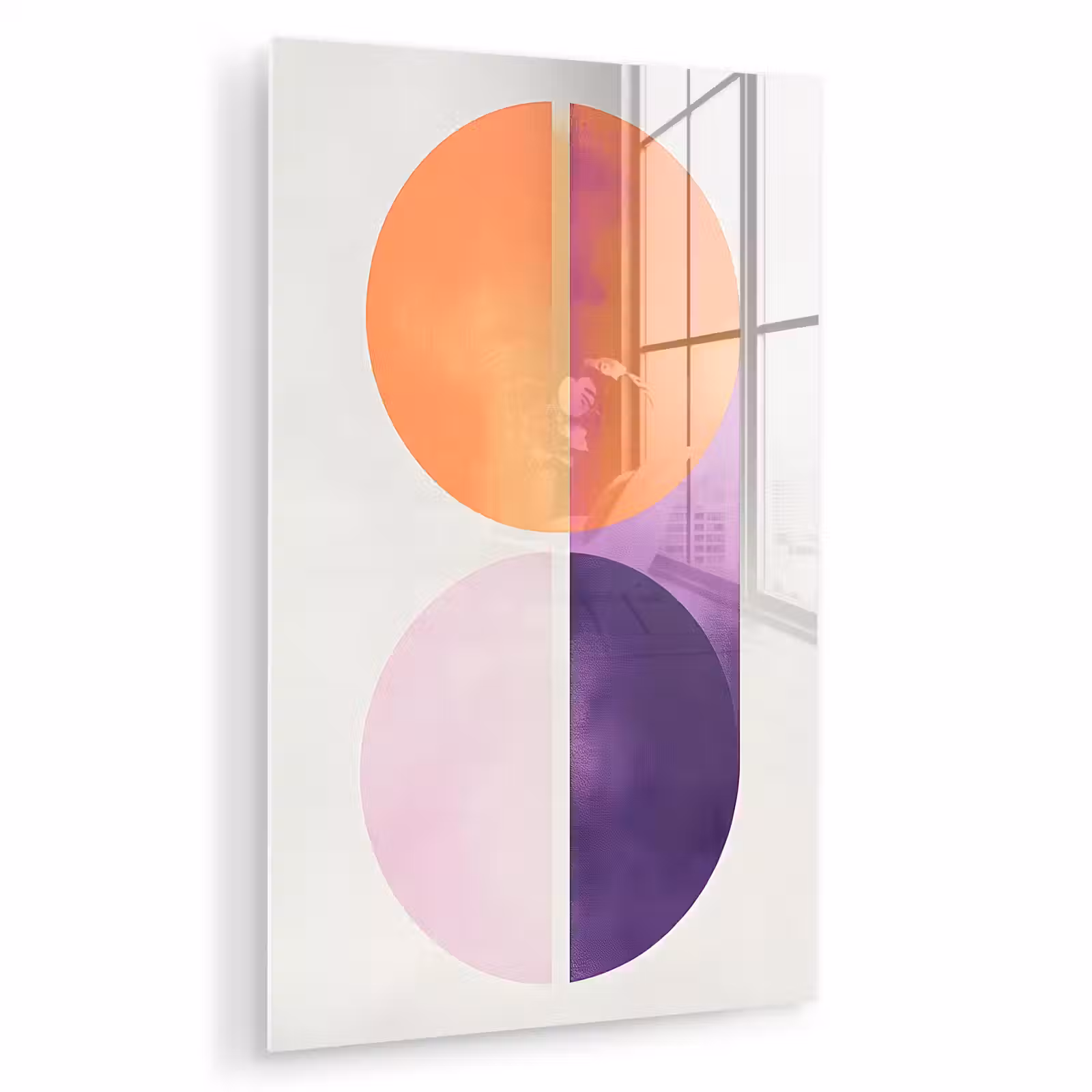 Glas schilderij - Cirkels - Abstract - Paars — 1