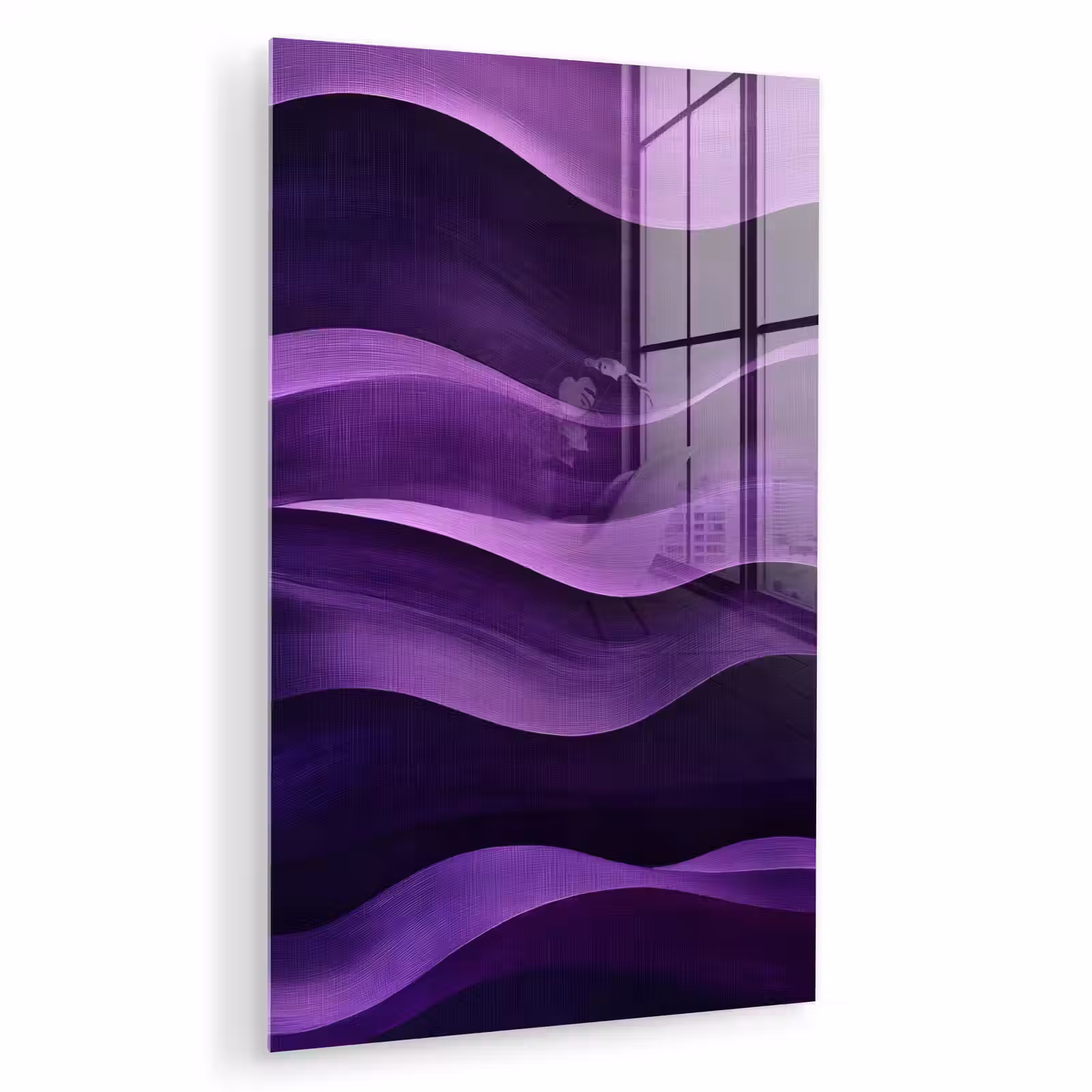 Glas schilderij - Golven - Abstract - Paars — 1