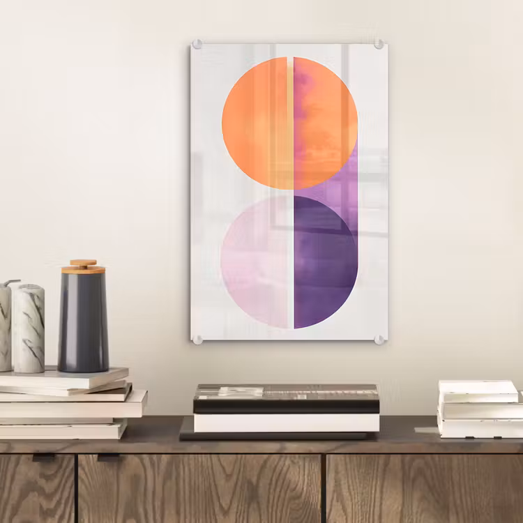 Glas schilderij - Cirkels - Abstract - Paars — 2