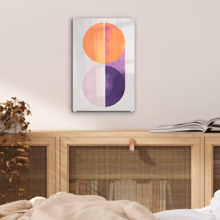 Glas schilderij - Cirkels - Abstract - Paars — 5