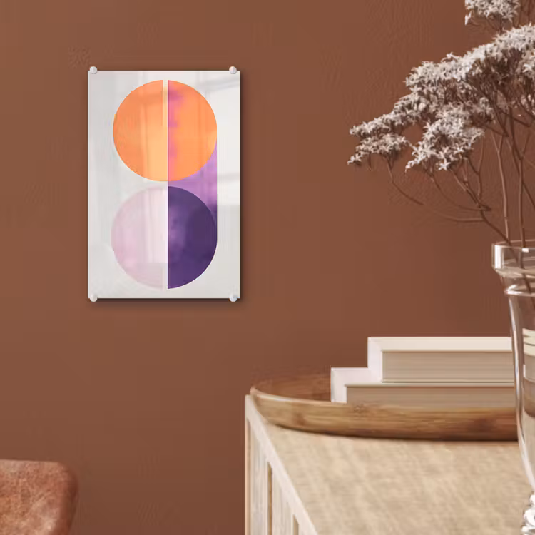 Glas schilderij - Cirkels - Abstract - Paars — 6