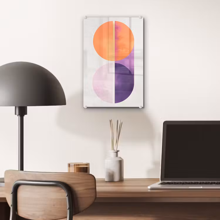 Glas schilderij - Cirkels - Abstract - Paars — 7