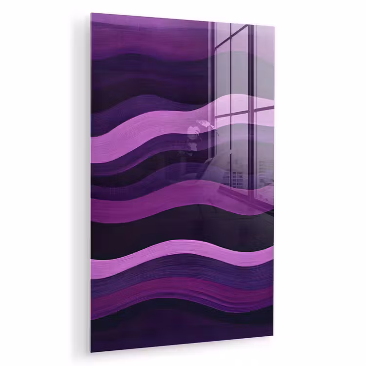 Glas schilderij - Lijnen - Golven - Paars - Abstract — 1