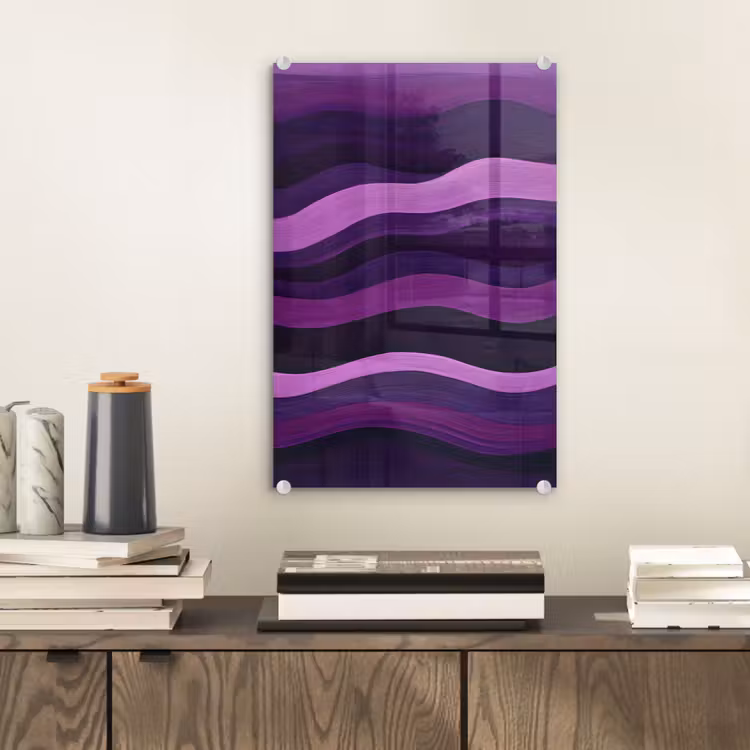 Glas schilderij - Lijnen - Golven - Paars - Abstract — 2