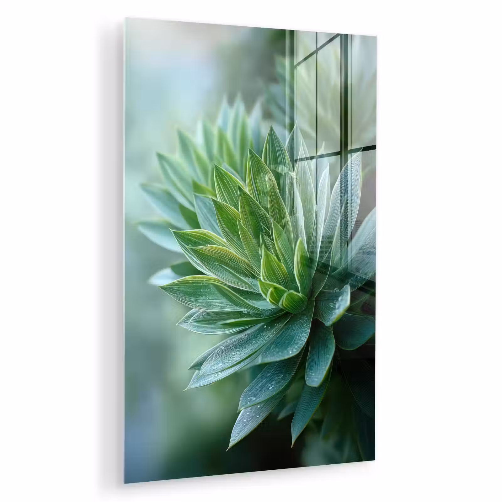 Glas schilderij - Blad - Plant - Groen - Textuur — 1
