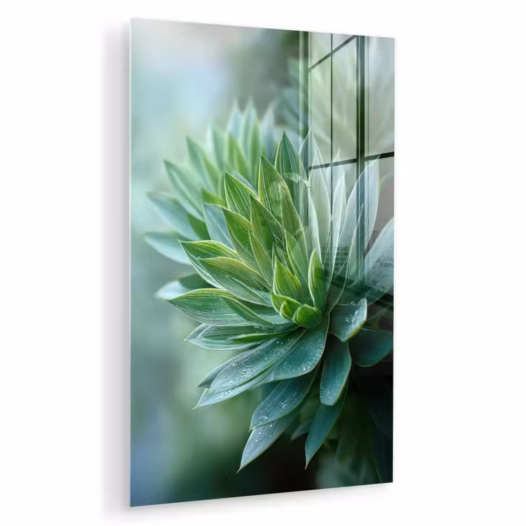 Glas schilderij - Blad - Plant - Groen - Textuur — 1