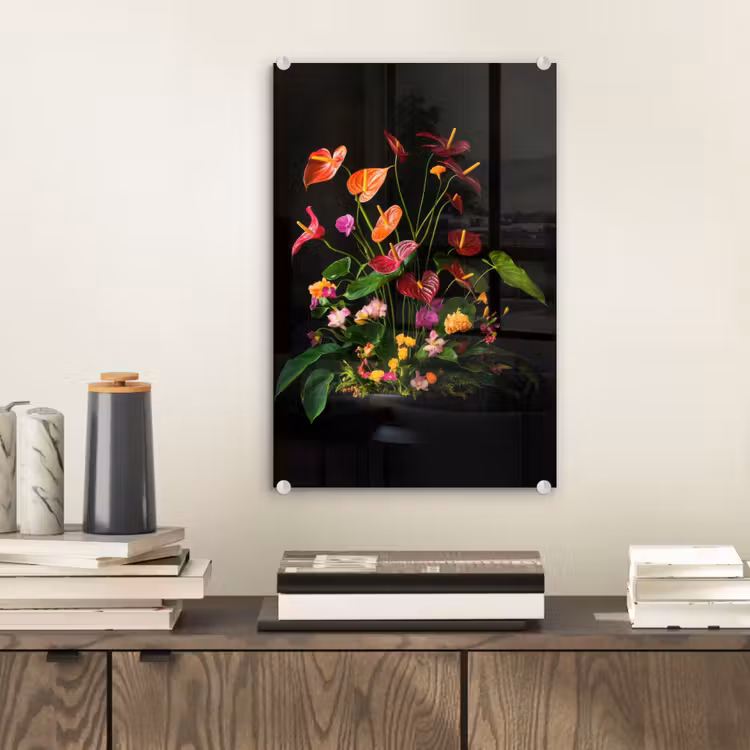 Glas schilderij - Bloemen - Vaas - Kleurrijk — 2