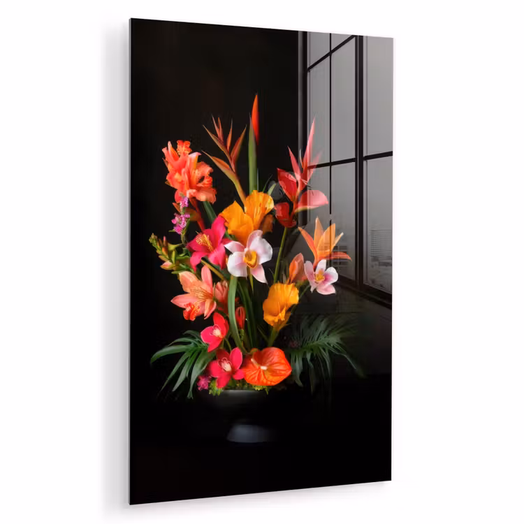 Glas schilderij - Boeket - Bloemen - Exotisch — 1