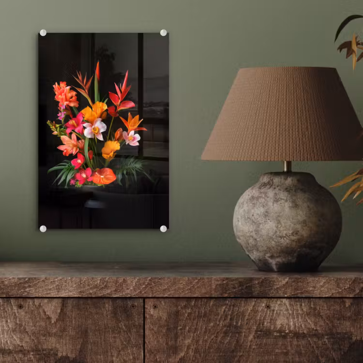 Glas schilderij - Boeket - Bloemen - Exotisch — 4