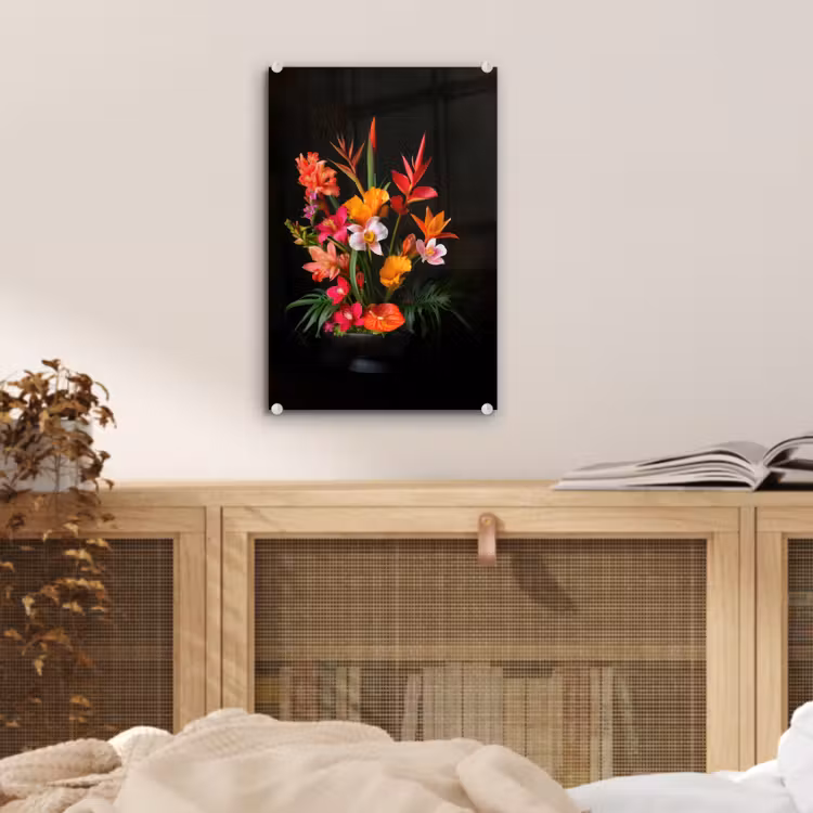 Glas schilderij - Boeket - Bloemen - Exotisch — 5