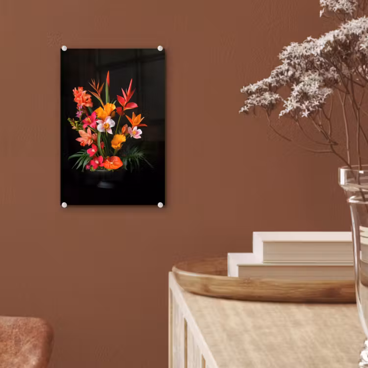 Glas schilderij - Boeket - Bloemen - Exotisch — 6