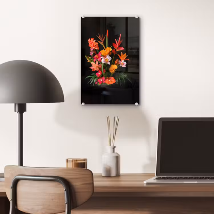 Glas schilderij - Boeket - Bloemen - Exotisch — 7