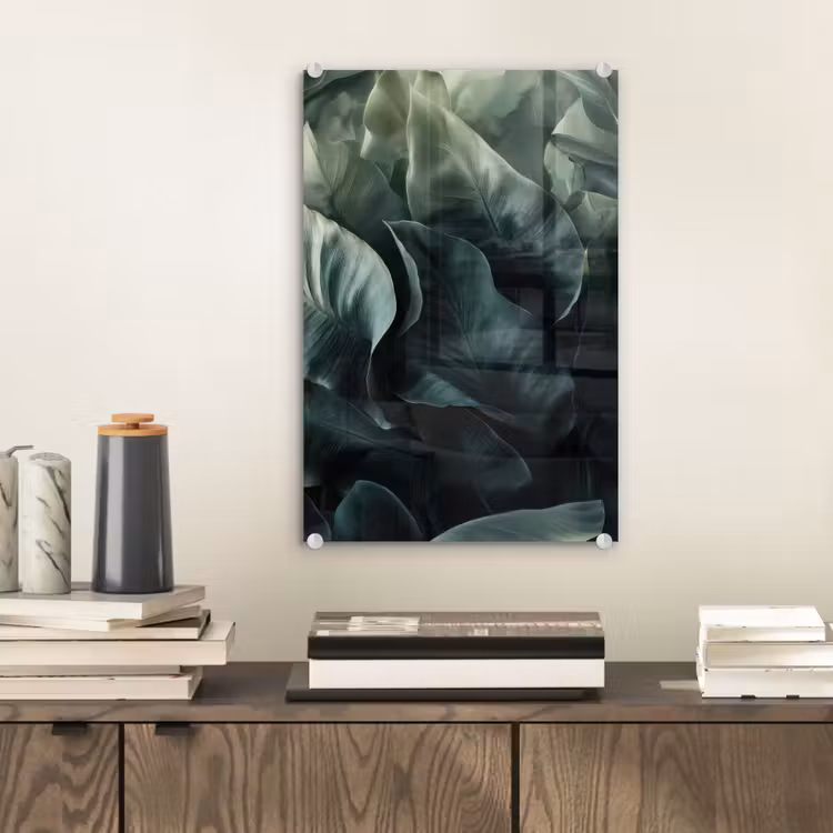 Glas schilderij - Groen - Bladeren - Glad - Nerven — 2