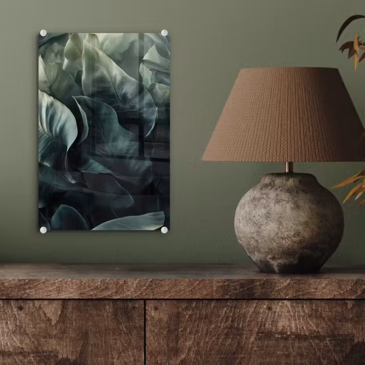 Glas schilderij - Groen - Bladeren - Glad - Nerven — 4