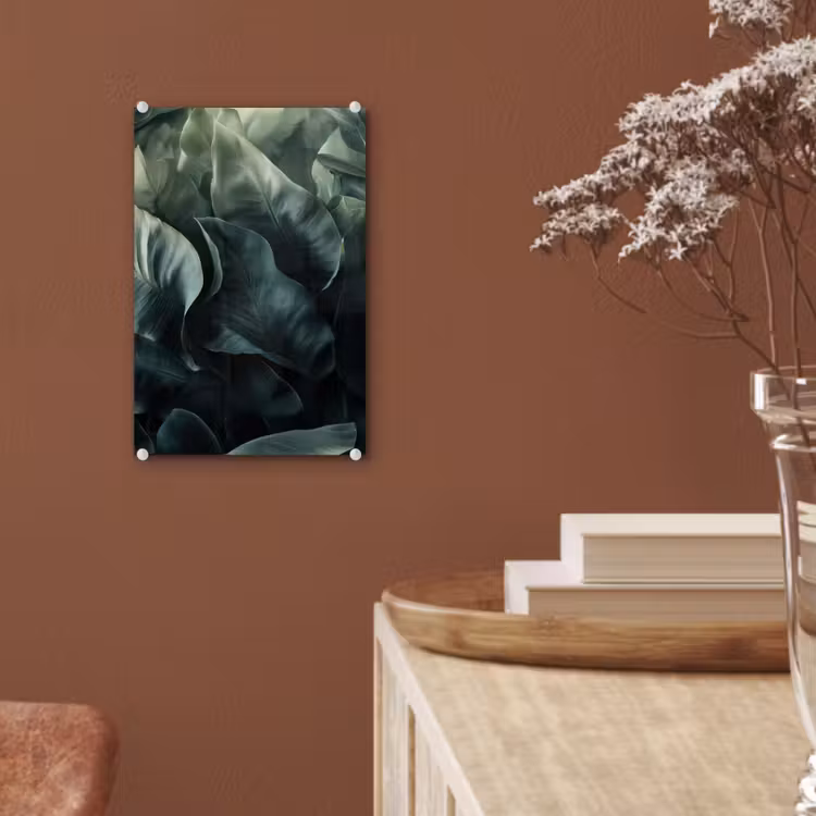 Glas schilderij - Groen - Bladeren - Glad - Nerven — 6
