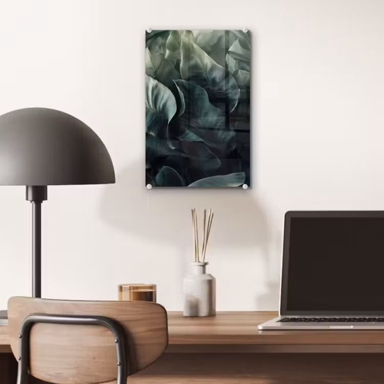 Glas schilderij - Groen - Bladeren - Glad - Nerven — 7