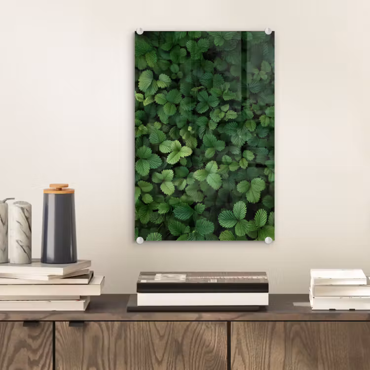 Glas schilderij - Groen - Bladeren - Kartel - Zonlicht — 2