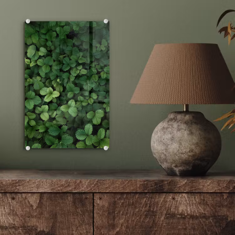 Glas schilderij - Groen - Bladeren - Kartel - Zonlicht — 4