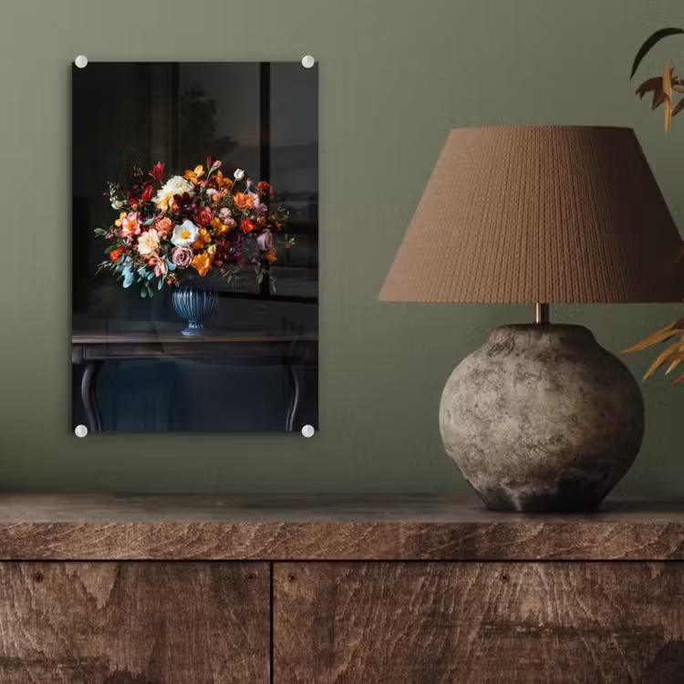 Glas schilderij - Groot - Bloemen - Vaas - Boeket — 4