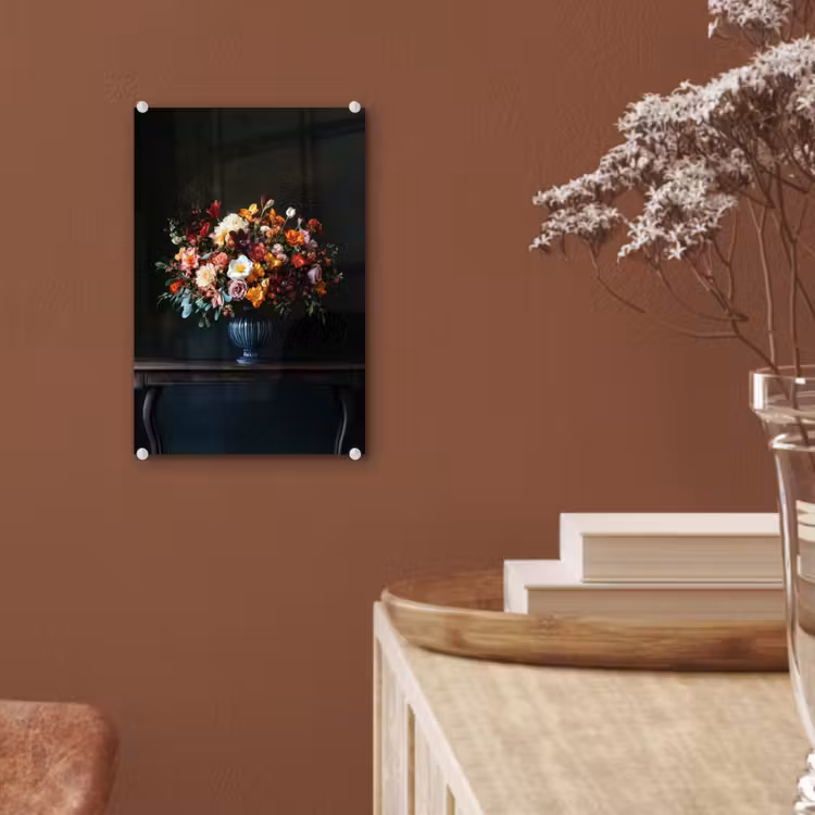 Glas schilderij - Groot - Bloemen - Vaas - Boeket — 6
