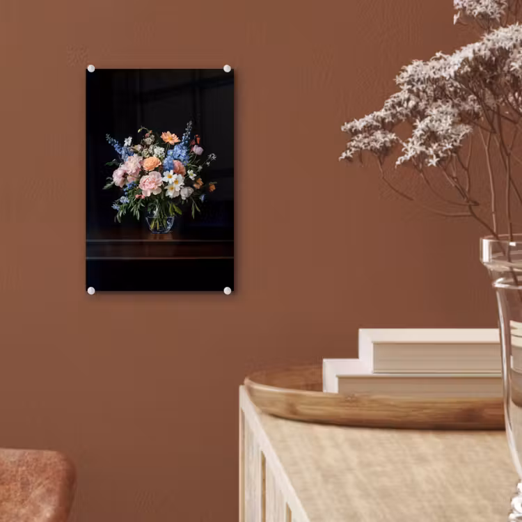 Glas schilderij - Pastel - Bloemen - Glazen - Vaas — 6