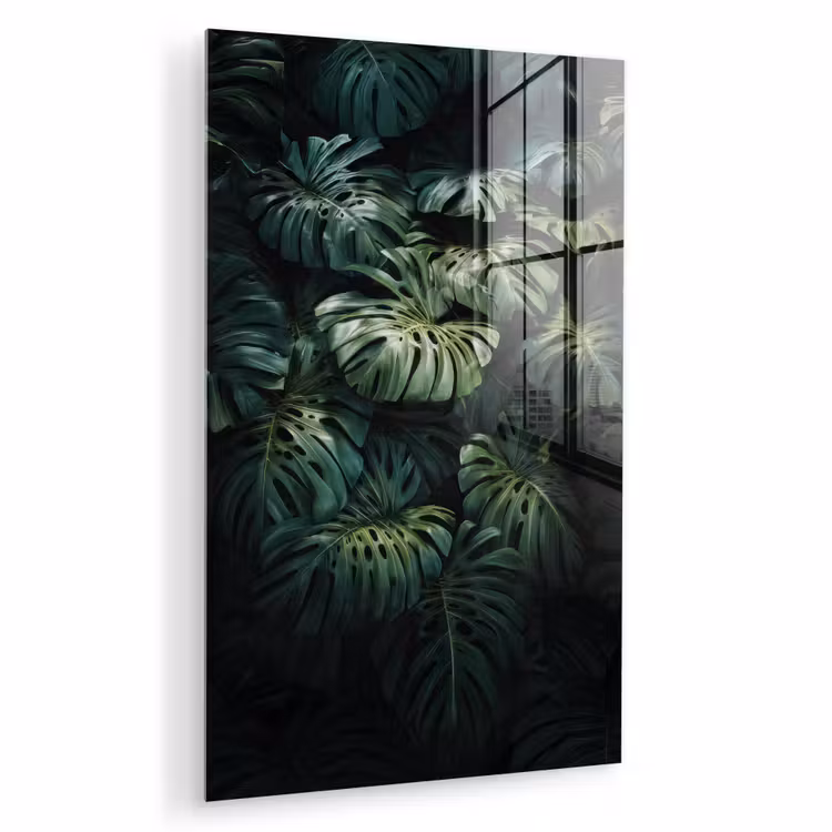 Glas schilderij - Plant - Monstera - Lichtinval — 1