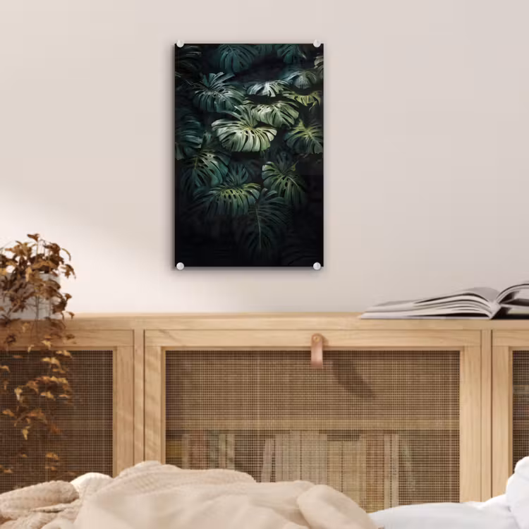Glas schilderij - Plant - Monstera - Lichtinval — 5