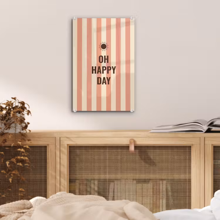 Glas schilderij - Quote - Zomer - Strepen — 5