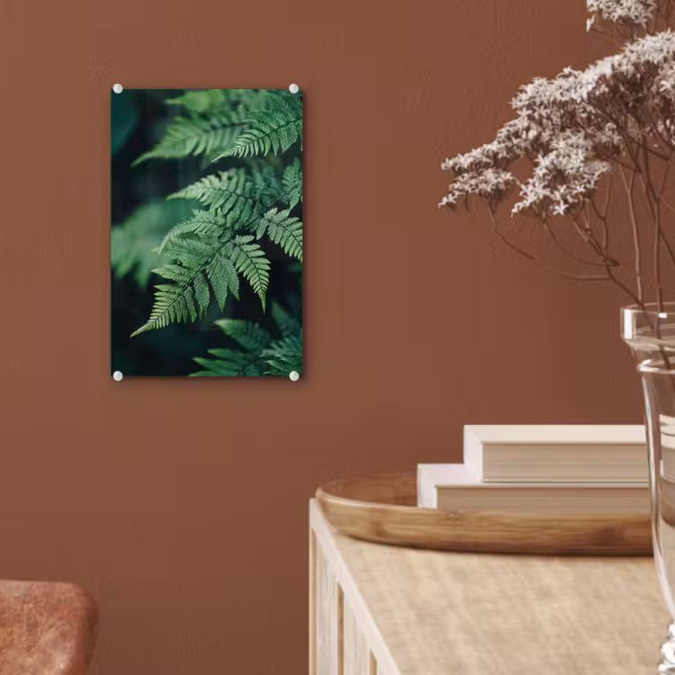 Glas schilderij - Varenblad - Groen - Structuur - Wazig — 6