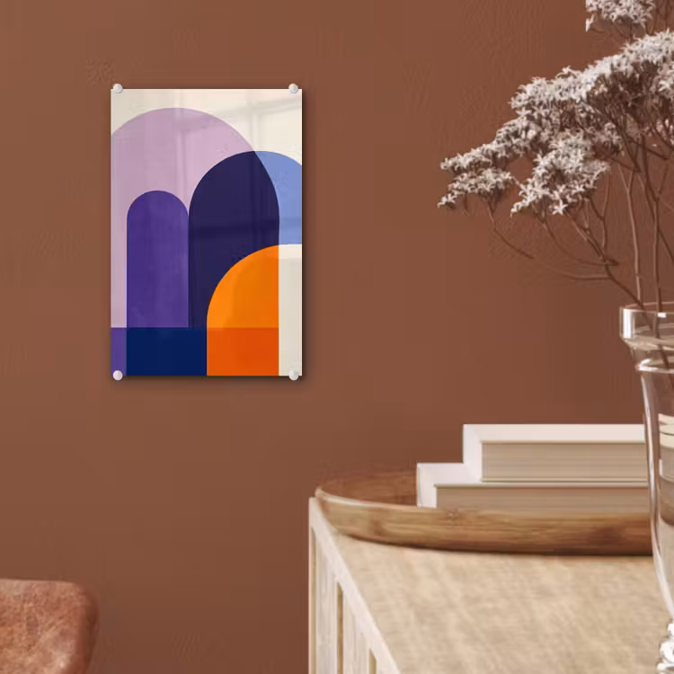 Glas schilderij - Vormen - Abstract - Grafisch - Oranje — 6