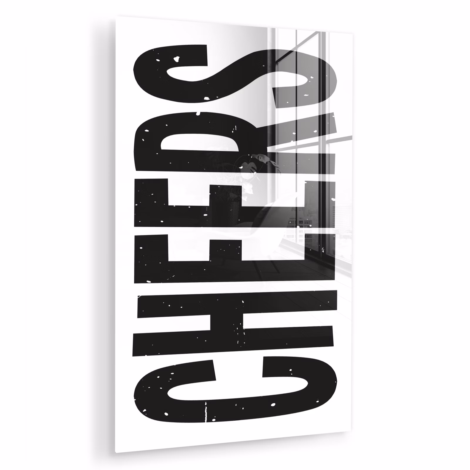 Glas schilderij - Retro - Cheers - Zwart - Decoratie — 1