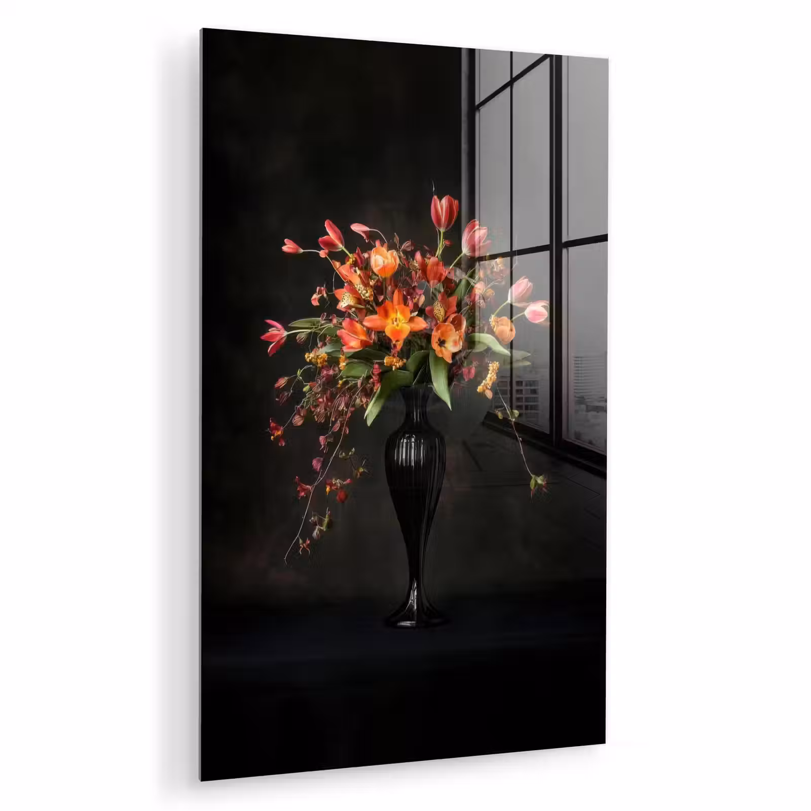 Glas schilderij - Sierlijk - Boeket - Vaas — 1