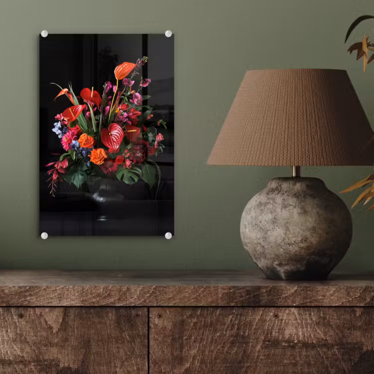 Glas schilderij - Bloemen - Boeket - Sierlijk — 4